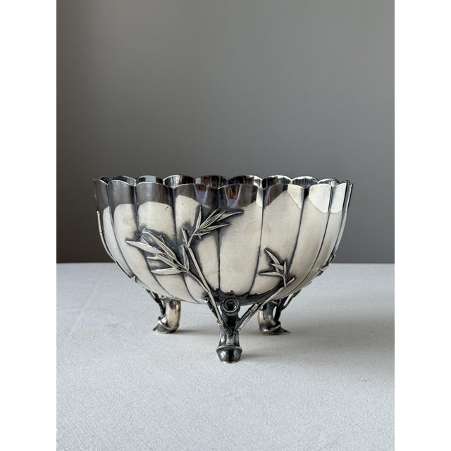 Metal Vintage Asian Alpaca Bowl, 1960s For Sale - Image 7 of 8