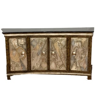 Masterpiece Playing Cards Credenza Lam Lee Group Dallas, 1990 For Sale