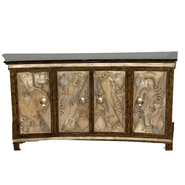 Masterpiece Playing Cards Credenza Lam Lee Group Dallas, 1990 For Sale