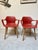 Pair of dark orange Vitra "Hal" armchairs with wooden legs. Perfect for the meeting room or the kitchen / dining table....