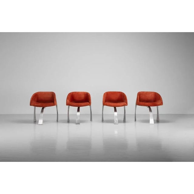Metal P80 Dining Chairs by Giovanni Offredi for Saporiti, Italy, 1973, Set of 4 For Sale - Image 7 of 18