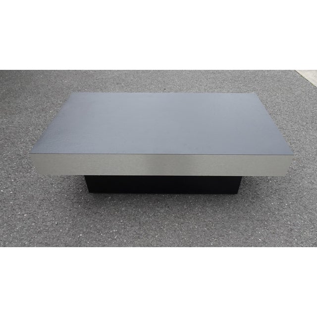 Minimalist Brushed Aluminium Coffee Table from Roche Bobois, 1970s For Sale - Image 17 of 18