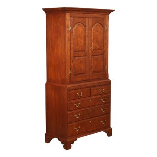 David T. Harring Chippendale Style Walnut Two Piece Jackson Press For Sale