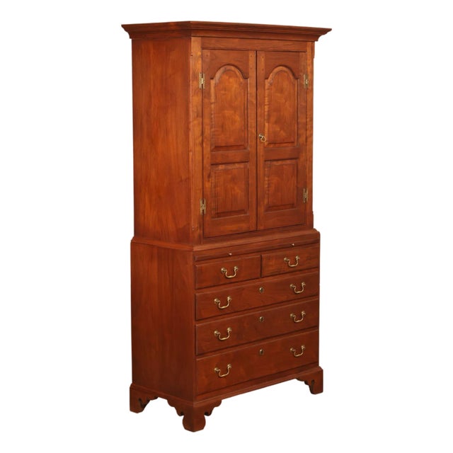 David T. Harring Chippendale Style Walnut Two Piece Jackson Press For Sale