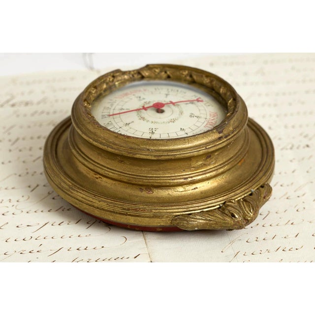 19th Century French Gilt Wood Barometer, Paris For Sale - Image 4 of 6