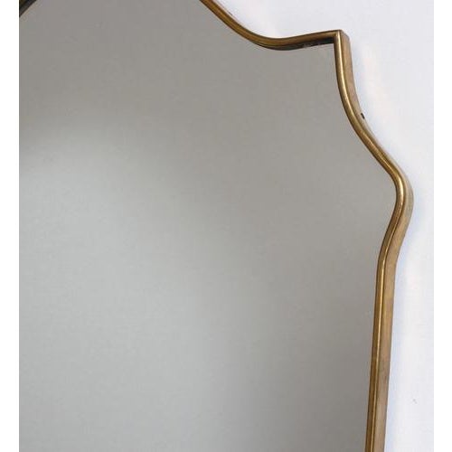 Mid-Century Italian Wall Mirror with Brass Frame, 1960s For Sale - Image 6 of 14