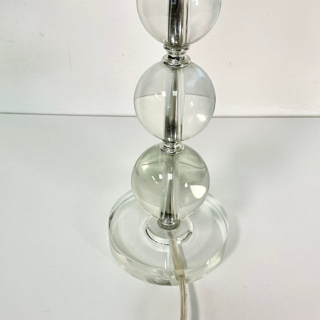 1980s Vintage Contemporary Modern Round Lucite Stacking Balls Table Lamp For Sale - Image 11 of 13