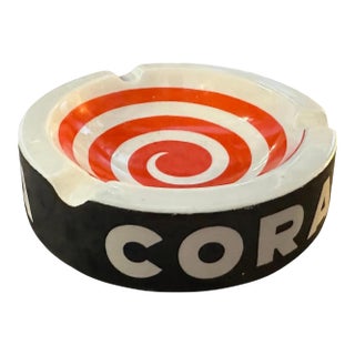 1930s Nikolay Diulgheroff for Ginori Art Deco Ceramic Ashtray for Cora Vermouth For Sale