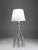 Metal Mangrovia Floor Lamp in Polished Stainless Steel and Linen by Barberini & Gunnell For Sale - Image 7 of 12