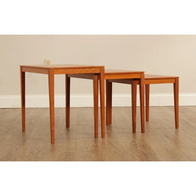 Mid-Century Modern Mid Century Danish Modern Nesting Tables - Set of 3 For Sale - Image 3 of 13