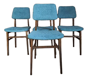 Vintage Bouclé Fabric Chairs Czechoslovakia (1960s), Set of 4
