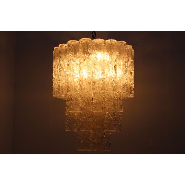 Mid-Century Modern Mid-Century Italian Murano Glass 4-Tier Tronchi Chandelier by Toni Zucherri for Venini, 1960 For Sale - Image 3 of 11