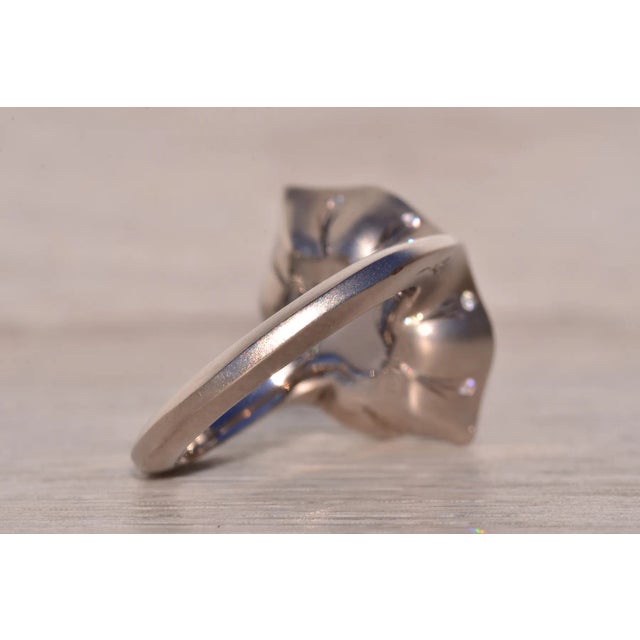 Silver The Alder: Designer Signed Natural Star Sapphire Ring set with Natural Diamonds For Sale - Image 8 of 12