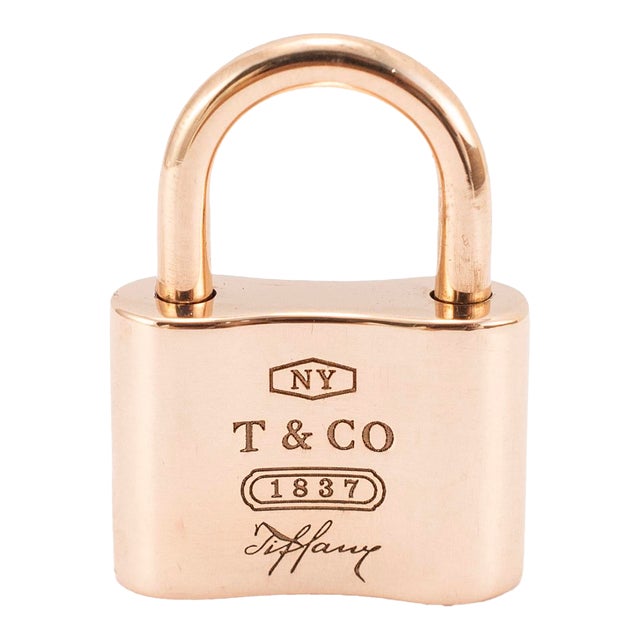 Tiffany & Co. 1837 Padlock Rose Tone Rubedo Metal Lock Charm Pendant For Sale