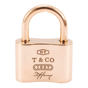 Tiffany & Co. 1837 Padlock Rose Tone Rubedo Metal Lock Charm Pendant
