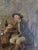 Antique 19th Century Oil Painting Rustic Cottage Interior Husband Wife & Dog For Sale In Los Angeles - Image 6 of 12