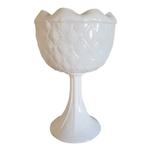 Vintage Milk Glass Goblet Vase