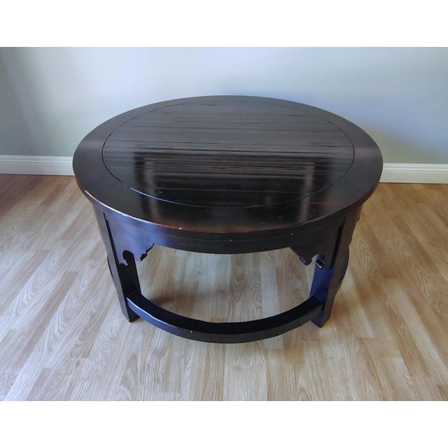 Rustic Rustic Round Cocktail Coffee Table by Sherrill Furniture For Sale - Image 3 of 18