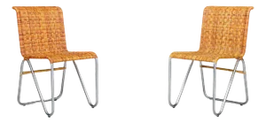 Bauhaus Diagonal Chairs attributed to Willem Hendrik Gispen for Gispen, Netherlands, 1970s, Set of 2