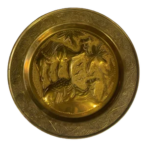 1960s Brass Embossed Camel Plate