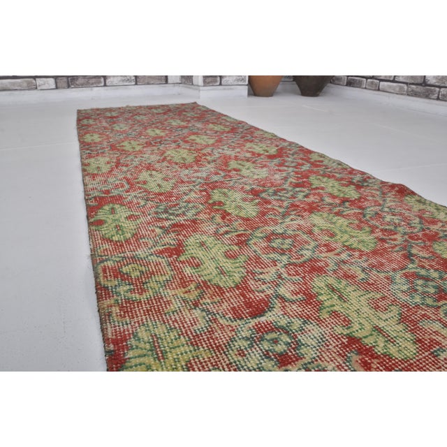 Orange Vintage Anatolian Kurdish Runner For Sale - Image 8 of 10