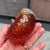 Red Italian Murano Art Glass Golden Apple Sculpture For Sale - Image 8 of 9