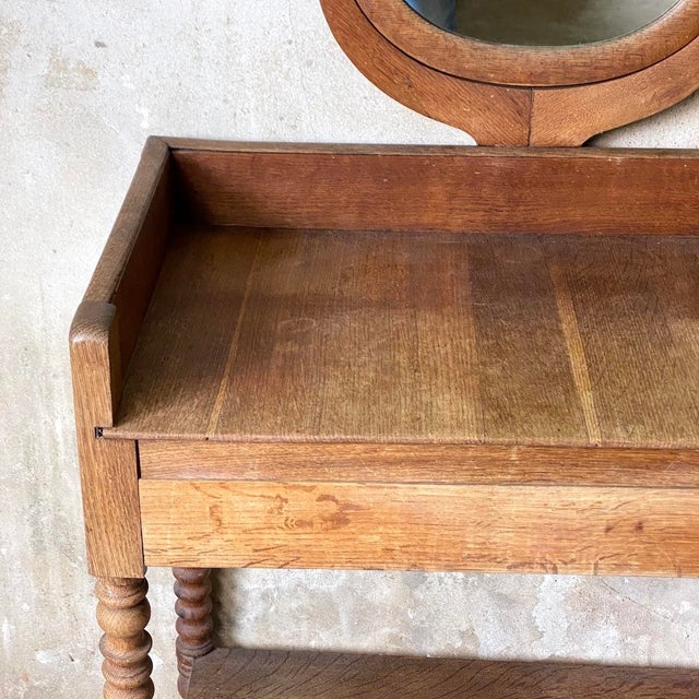 Vintage Turned Wood Dressing Table, 1950s For Sale - Image 3 of 9