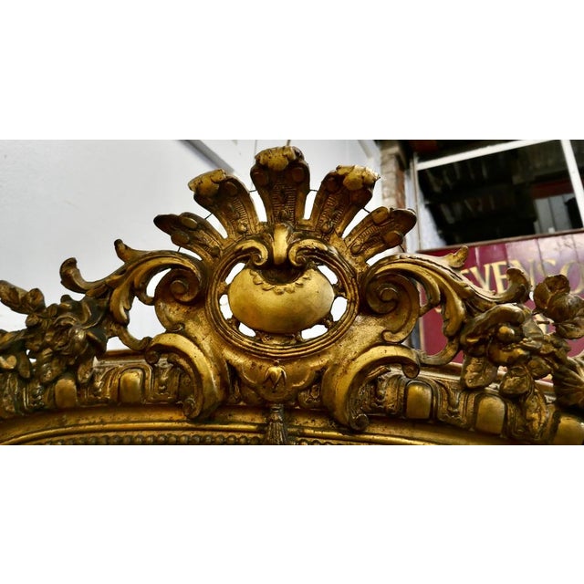 Large 19th Century Louis Philippe French Wall Mirror For Sale - Image 9 of 10