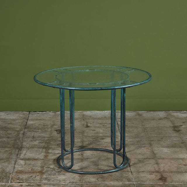 Mid-Century Modern 1960s Walter Lamb for Brown Jordan Bronze Patio Cafe Dining Table, Attributed For Sale - Image 3 of 12