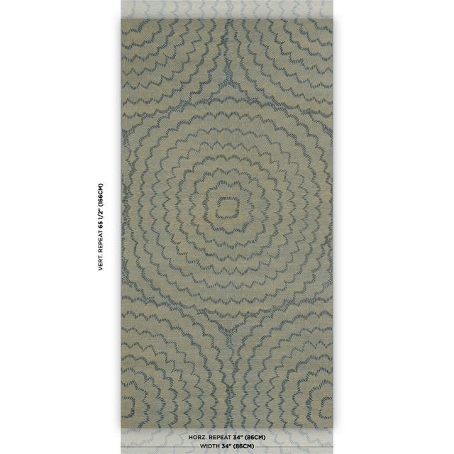 Overscale blossoms in a radiating pattern make a delicate and dreamy statement. The natural sisal ground adds dimension...