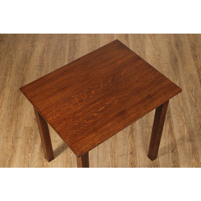 Mission Stickley Mission Style Oak Side Or Writing Table For Sale - Image 3 of 12