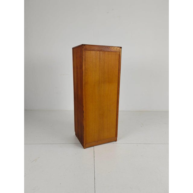 Wood Dutch Oak Archive Cabinet with Tambour Door, 1940s For Sale - Image 7 of 8