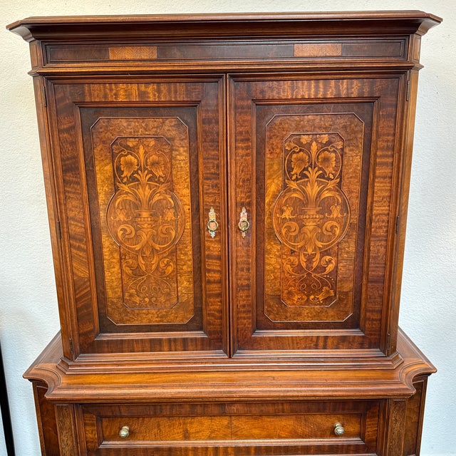 Orinoco Furniture Company Marquetry Hutch, Antique For Sale - Image 12 of 12