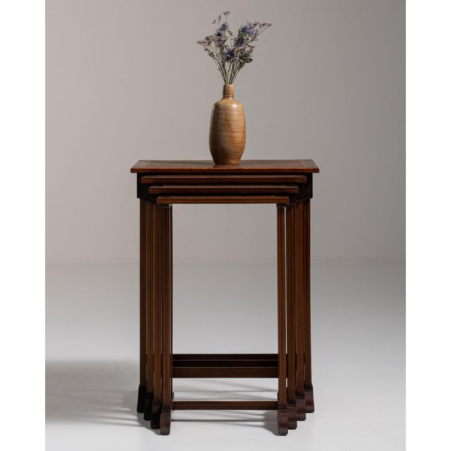 1960-1969 France Rich Walnut Brown Carved Walnut Console Table For Sale In Greensboro - Image 6 of 11