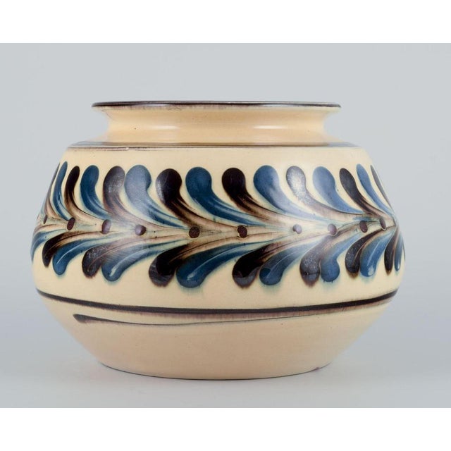 Handmade Ceramic Vase with Cow Horn Technique from Kähler, Denmark, 1930s For Sale - Image 3 of 8