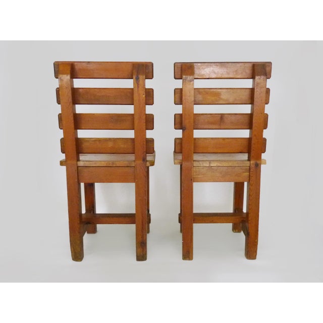 Brown Vintage Oak Chairs, 1970s, Set of 2 For Sale - Image 8 of 10