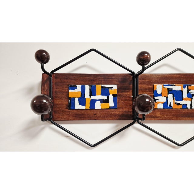 Wood Mid-Century Modern Wall Coat Rack, 1950s For Sale - Image 7 of 10