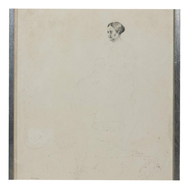 Graça Morais, Portrait, 1980s, Pencil on Paper For Sale