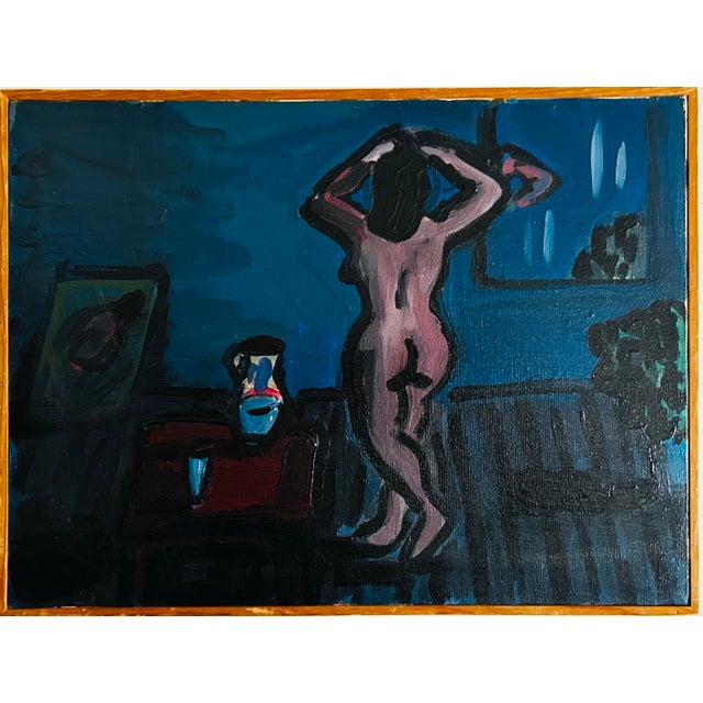 Impressionist Vintage Painting of a Nude Woman by John Aiello For Sale - Image 3 of 5
