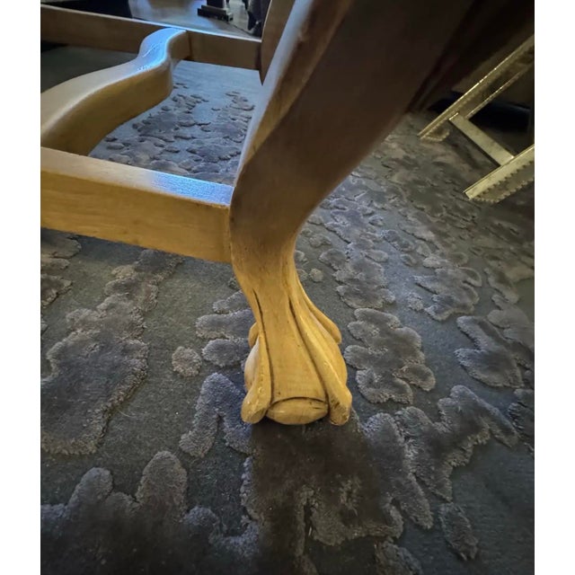 English Vintage Carved Shell Crest Cane Seat Accent Armchair For Sale - Image 3 of 8