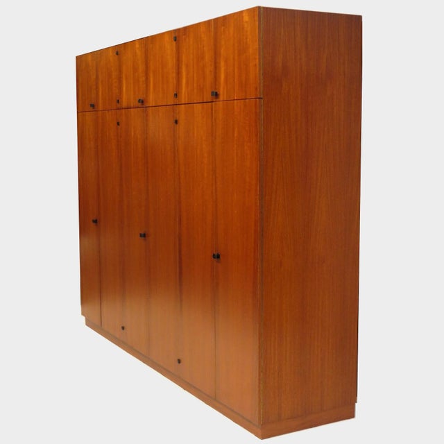 Metal Large Mid-Century Modern Wardrobe in Teak, 1960s For Sale - Image 7 of 10