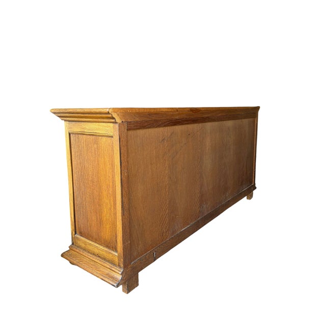 1960s Vintage Spanish Brutalist Sideboard in Oak, 1960s For Sale - Image 5 of 11