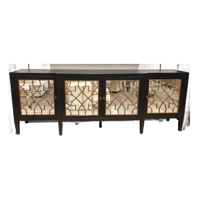 Hooker Furniture Large Long Modern Mirrored Sanctuary Console Table For Sale