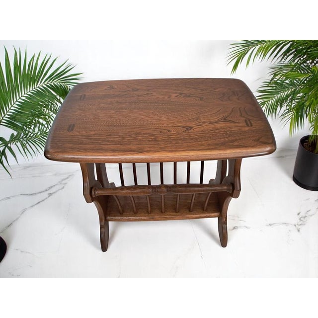 Vintage Magazine Rack in Elm by Lucian Ercolani for Ercol, 1990s For Sale - Image 9 of 14