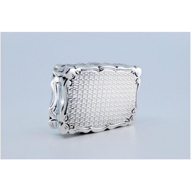 Metal Silver and Gold Vinaigrette Box with Relief and Shield on the Lid For Sale - Image 7 of 10