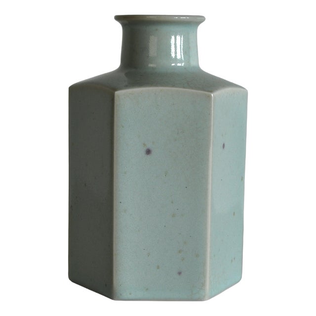 Mint Green Celadon Glazed Vase from Eslau, Denmark, 1950s-1960s For Sale