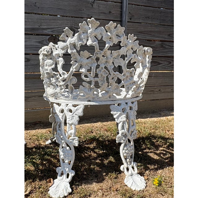 Mid 20th Century Vintage Cast Aluminum Grapevine Garden Furniture Set – 5 Pieces For Sale - Image 5 of 11