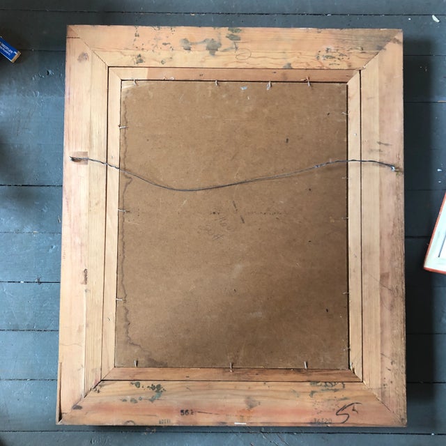 Original Vintage Female Nude Painting in Interior 1970’s Vintage Frame With Linen Liner For Sale - Image 4 of 5