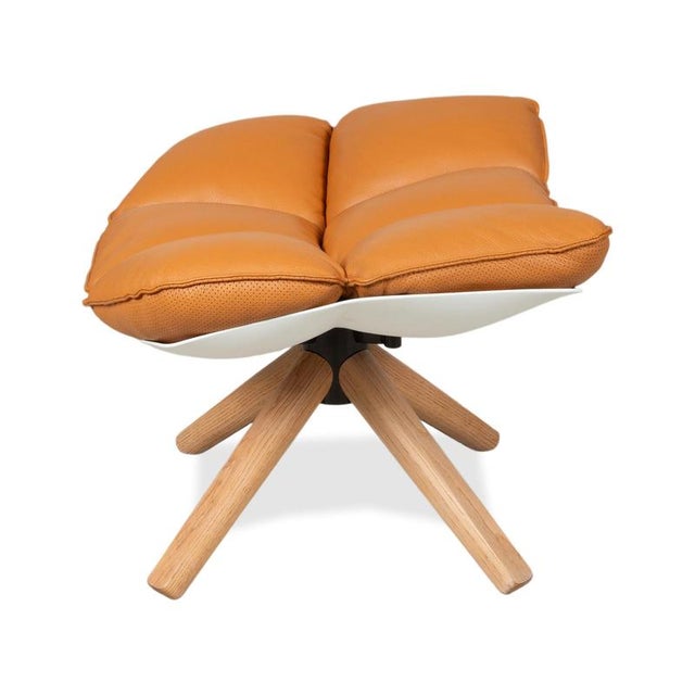 Set of Husk Lounge Chair and Ottoman in Cognac Leather from B&B Italia / C&B Italia For Sale - Image 16 of 17