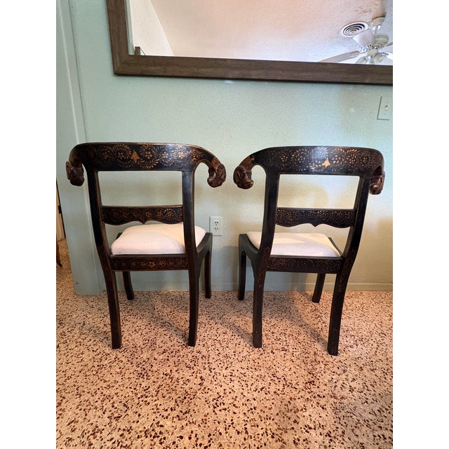 These two chairs are in excellent condition. As they were used solely for decorative purposes, they show virtually none of...